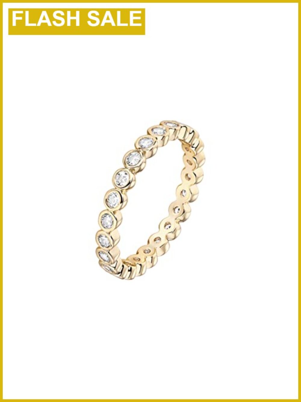 14K Gold Plated Stackable Ring with Cubic Zirconia Eternity Band